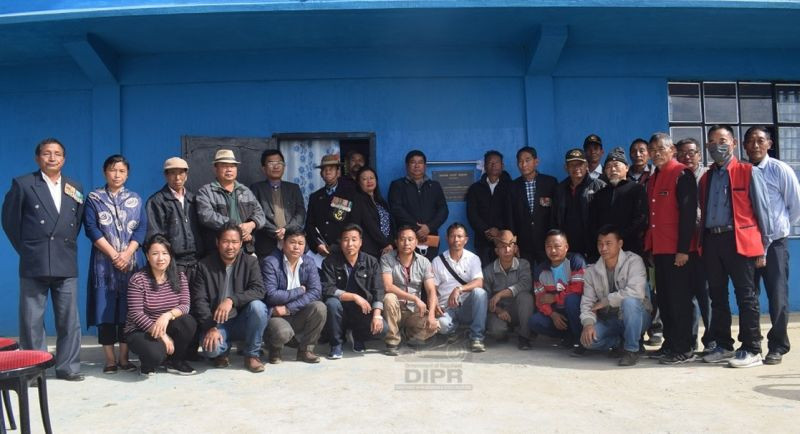 DC & President Zila Sainik Board Wokha, Orenthung Lotha with others during the inaugural of the newly constructed rest house of Zila Sainik on December 4. (DIPR Photo)